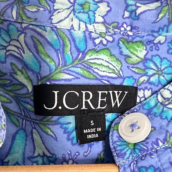 J. CREW Fresco Top in Floral Cotton Poplin Blue Sz S {H15} - Picture 6 of 8